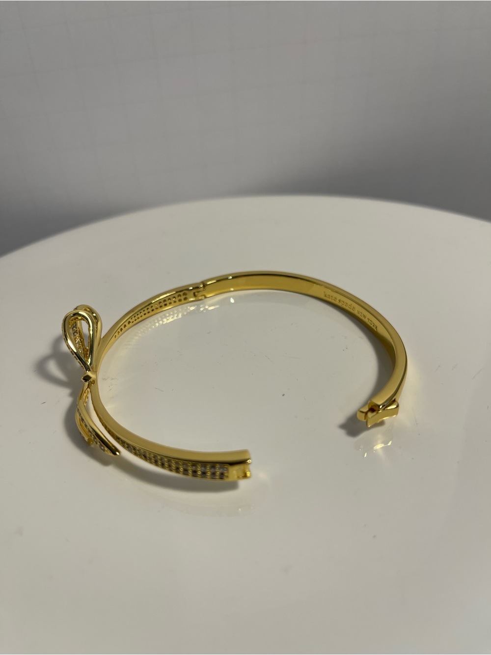 kate spade New York Gold Pavé-Crystal Bow Bangle - NWOT ** - Picture 4 of 4